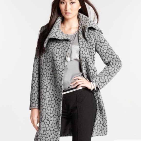 Ann Taylor Jackets & Blazers - Ann Taylor Heather Grey Animal Jacquard Coat